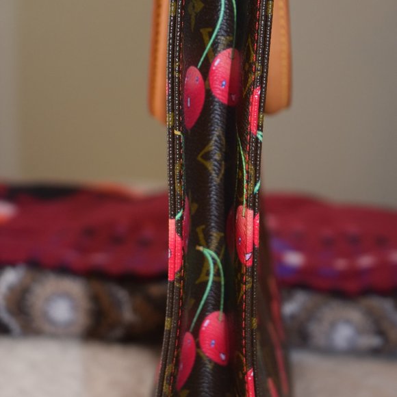 Louis Vuitton SAC Plat Hand Tote Bag Monogram Cherry - Picture 5 of 16